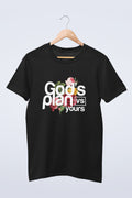 gods plan flower pattern black t-shirt