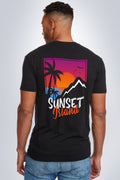 Sunset Island Short Sleeve Tee - Black