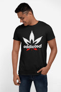 Addicted black unisex short sleeve t-shirt - Adidas look alike