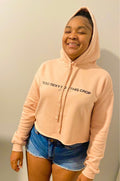 Too Sexy For This Crop - Peach Crop Top Hoodie