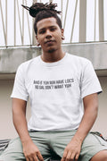 White dreadlocks texts t-shirt - unisex
